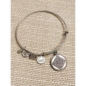 Alex and Ani Women's Celtic Knot Charm Bangle Bracelet Rafaelian Silver Finish